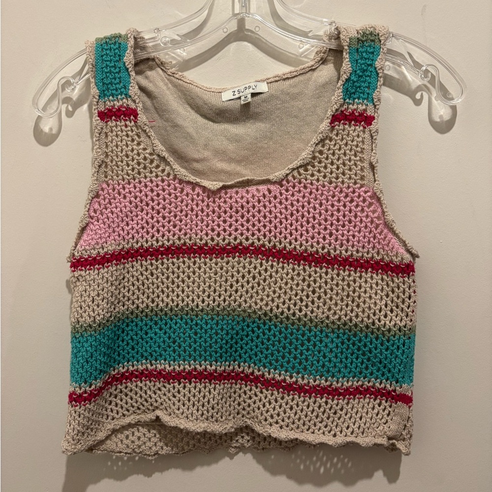 ✨Z Supply✨ sold at Everlane Color-Block Crochet lined crop tank top